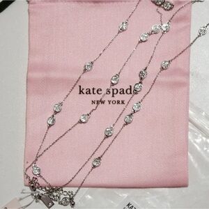Kate Spade Silver Gatsby Dot Mini Scatter Crystal Long Necklace
